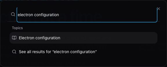 Search, opened from anywhere with Cmd+K or Ctrl+K.