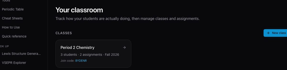 Teacher Mode: your classes first, with their join codes.