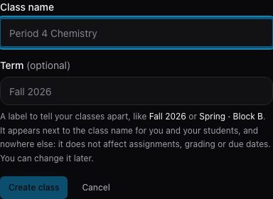 The new-class form.